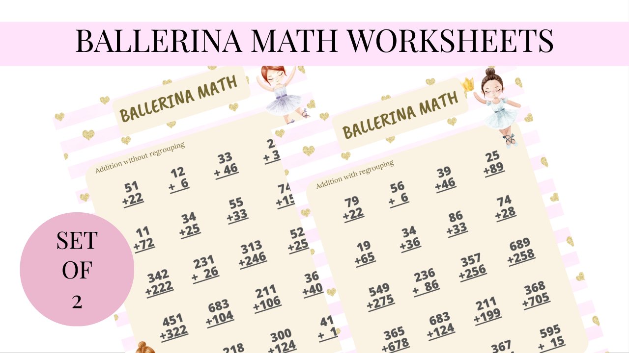 Ballet Math Worksheets (set of two)
